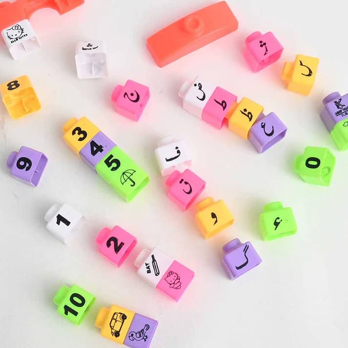 Kid's Educational Urdu & Numeric Character Blocks Toy 2