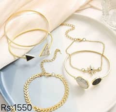 Gold Plated pack of 5 Bracelets