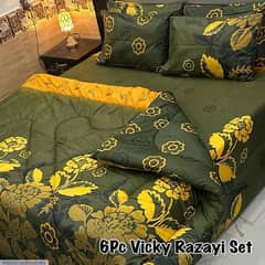 6 PCs Cotton Salonice Printed Razai Set