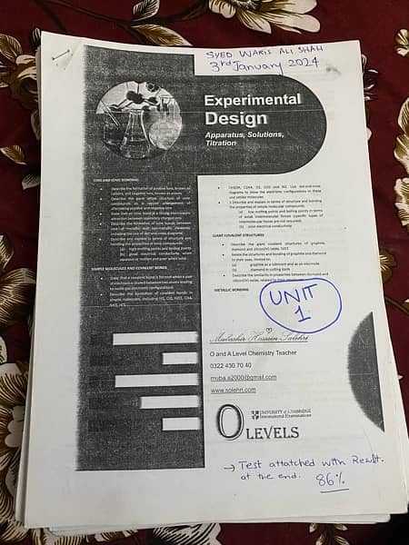 O Level Chemistry Complete Notes P1 P2 P4 0