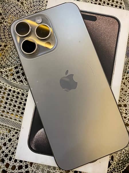 iPhone 15 pro max 256gb jv natural titanium with box 0