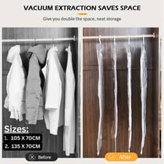 Flat Hanging Cubic Vacuum Bags for Storage Travelling blanket cloths 0