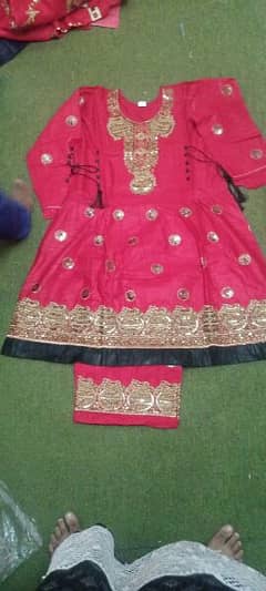 2pic lown dress heavy embroidery