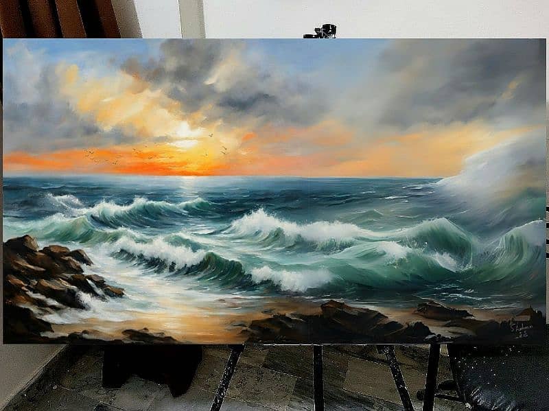 Seascape Painting | Handmade painting | Home Decor | Wall Decor 2