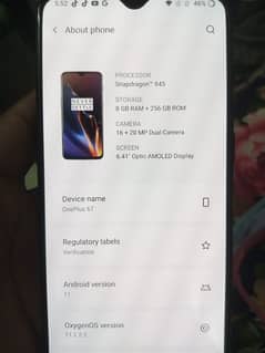 One plus 6t luch 8gb ram 256 gb ROM  minor shaf