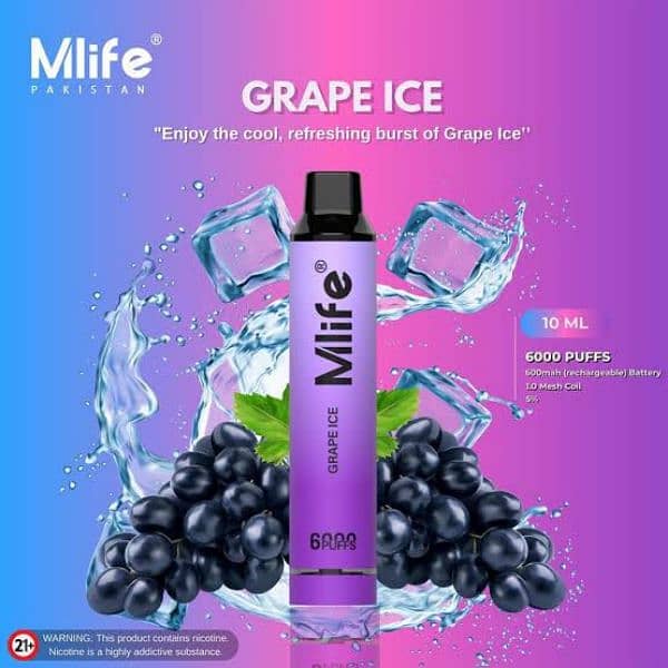 MLIFE DISPOSABLE 6000PUFF JUST RS 2500RS 3