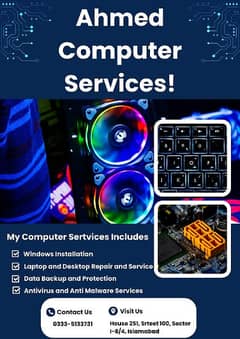 Ahmed repair contact us for any computers repairs 0