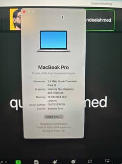 Macbook pro 13 inc core i5 2019 16 gb RAM 512 space 0