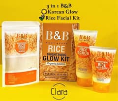 BNB Rice Facial Kit 3 in 1 Organic Brightening Glow Korean Face