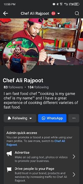 I'm Fast Food professional chef 12 year experience 5