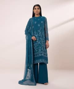 Sapphire 3 Piece - Embroidered Organza Suit