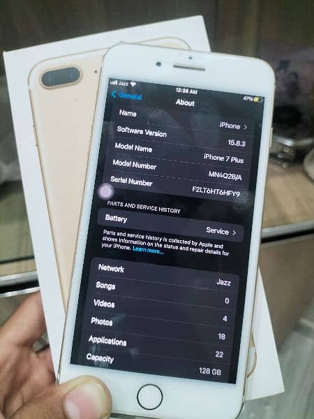 IPHONE 7PLUS PTA APPROVED (128)GB WITH BOX 8