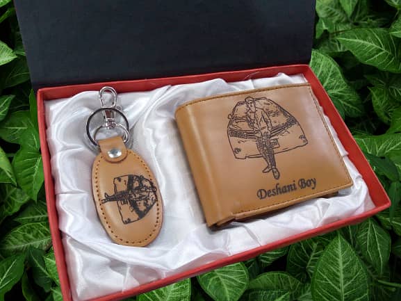 MENS WALLET , KEYCHAIN & PEN GIFT SET 1