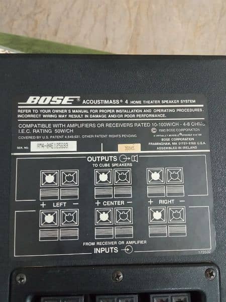 Bose accoustmass 4 for sale in black color 2