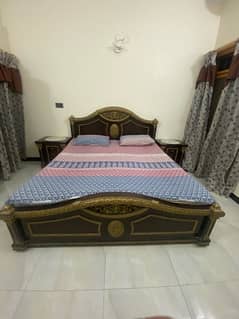 Bed set with side table and Dressing table