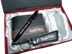 MENS WALLET , KEYCHAIN & PEN GIFT SET