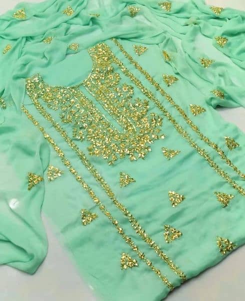 3Pc unstiched embroidered suit 3