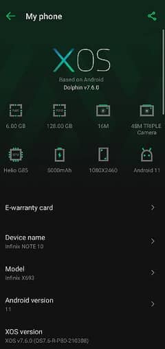 Infinix NOTE 10 6.128 . Helio G85 prosessor