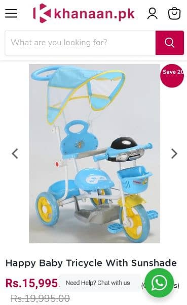 Baby tricycle with sunshade stroller plus cycle 5