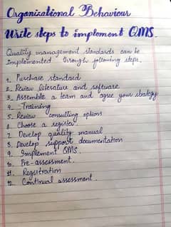 handwriting assignment work