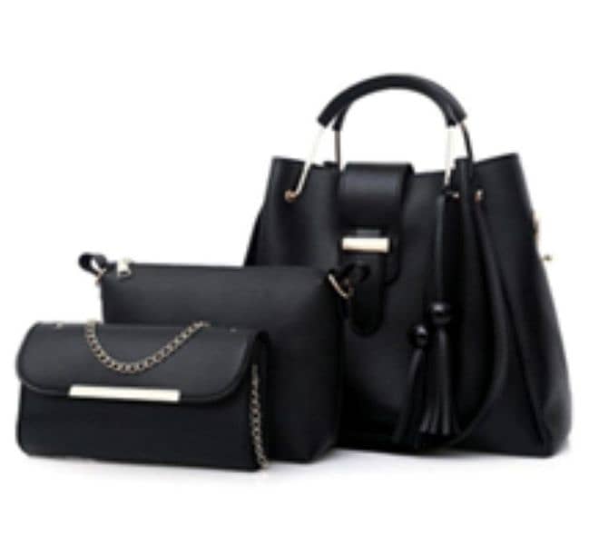 3 pcs women leather bag 0