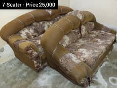 Sofa Set 7 Seater Brown For Sale