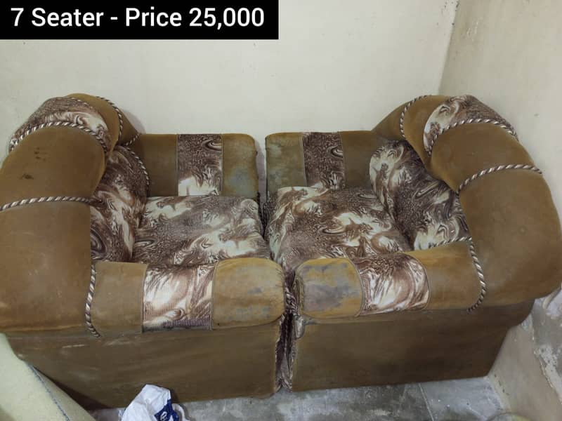 Sofa Set 7 Seater Brown For Sale 1