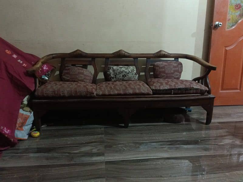 7 seater green sofa set and 5 seater wooden sofa set 7