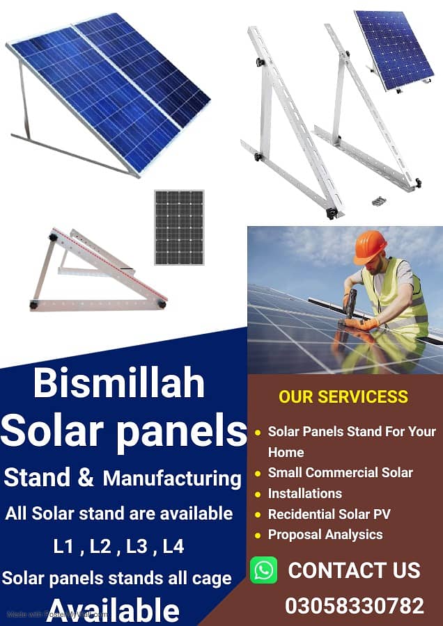 solar stand L1, L2, L3, L4  |  Solar Panels Stand 12,14,16 GUAGE 11