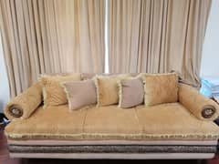 Golden Sofa set 3+2+1 with centre table.