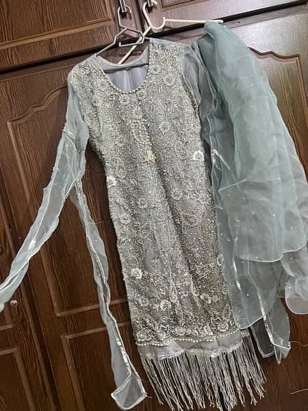 long shirt with trouser  3piece dress back n dutptha sapry on stones 2