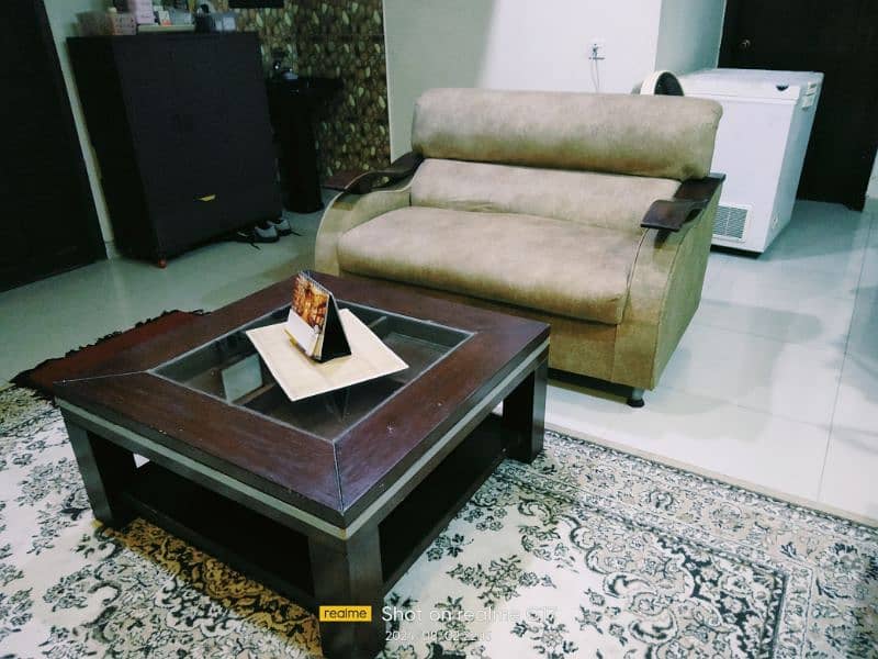 5 seater sofa set with turkish material and wooden table 2