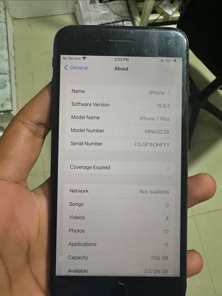 IPhone 7 Plus PTA approved 256 GB with original charger 7