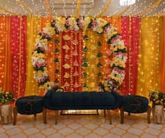 couple enter/Mehndi decor / wedding lights decor/flower decor/Dj