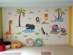 Kids Bed's wall painting art decor ideas