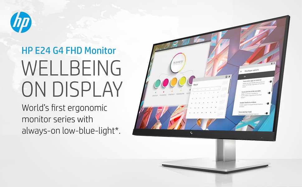 24" Inch HP E24 G4 Borderless IPS Full HD LED Monitor with HDMI Port 4