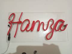 Hamza name neon Light with Charger