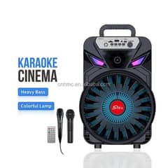 8 inch Bass Bluetooth Speaker with Wireless mic