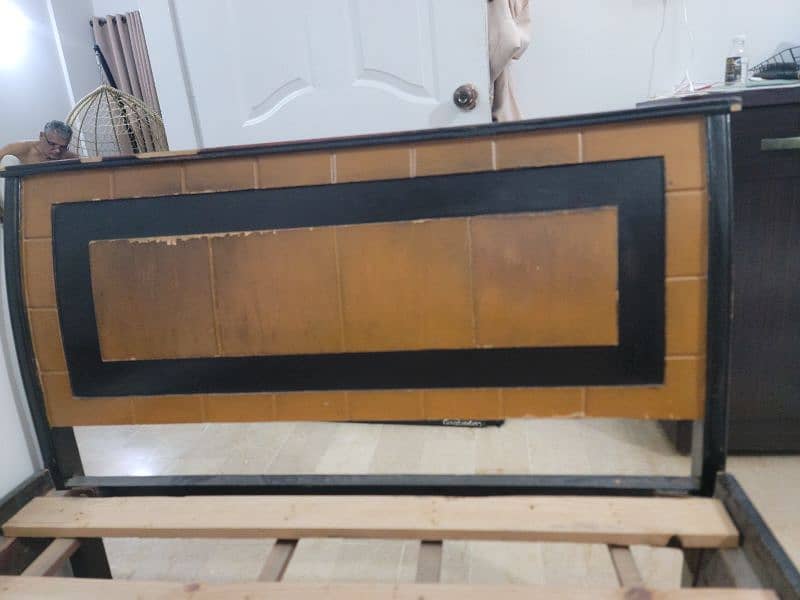 wooden single bed for sale with foam 2