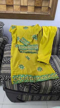 yellow colour chiffon dress for party wear