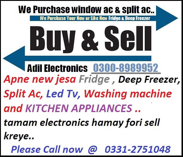 Apna Old / Used (Split Ac /Window Ac) Bs Aik Call per Hamay sell kare 10