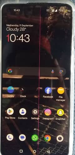 OnePlus 9R 5G with minor line in display 0