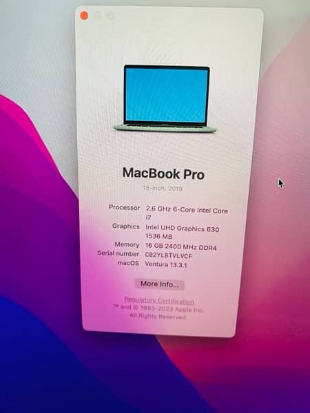 15” MacBook Pro 2019 i7/16/256 4