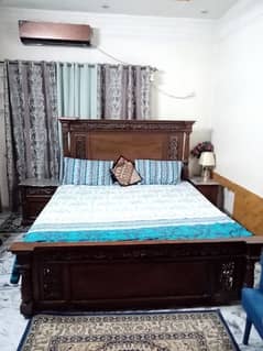 Bed set with mirror table and two side tables(without mattress)