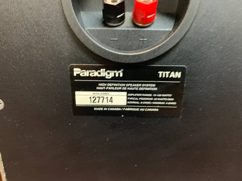 paradigm titan v1 bookshelf speaker Made in Canada-keff,bose,nad,arcam 5