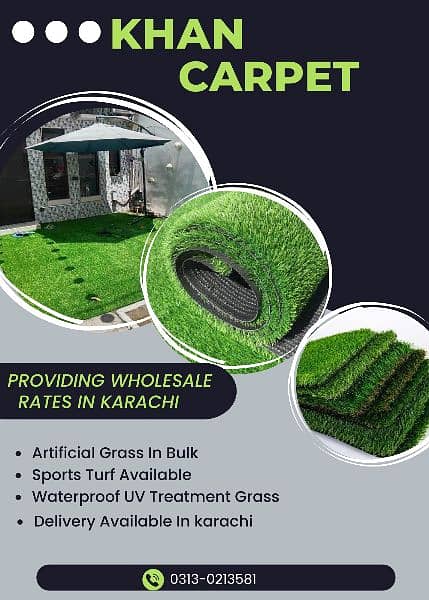 Artificial Grass Carpet Lawn Grass - Home Rooftop Fake Grass 0