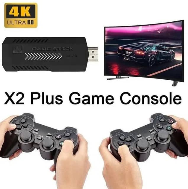 X2 Plus Game Stick 64GB 37,000 Plus Games 4K (GTA Vice City, TAKKEN 6 9