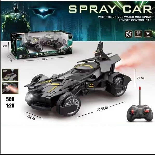 BATMAN Smoke Car Spray Car Toys Rechargeable with Remote Control 3