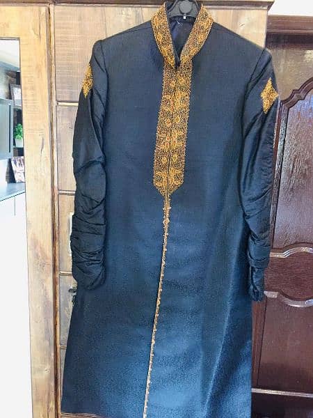 Black Smart Sherwani with complete set 1