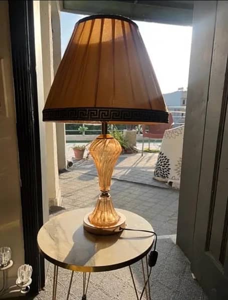 beautiful rich style crystal look lamp with small side table 2